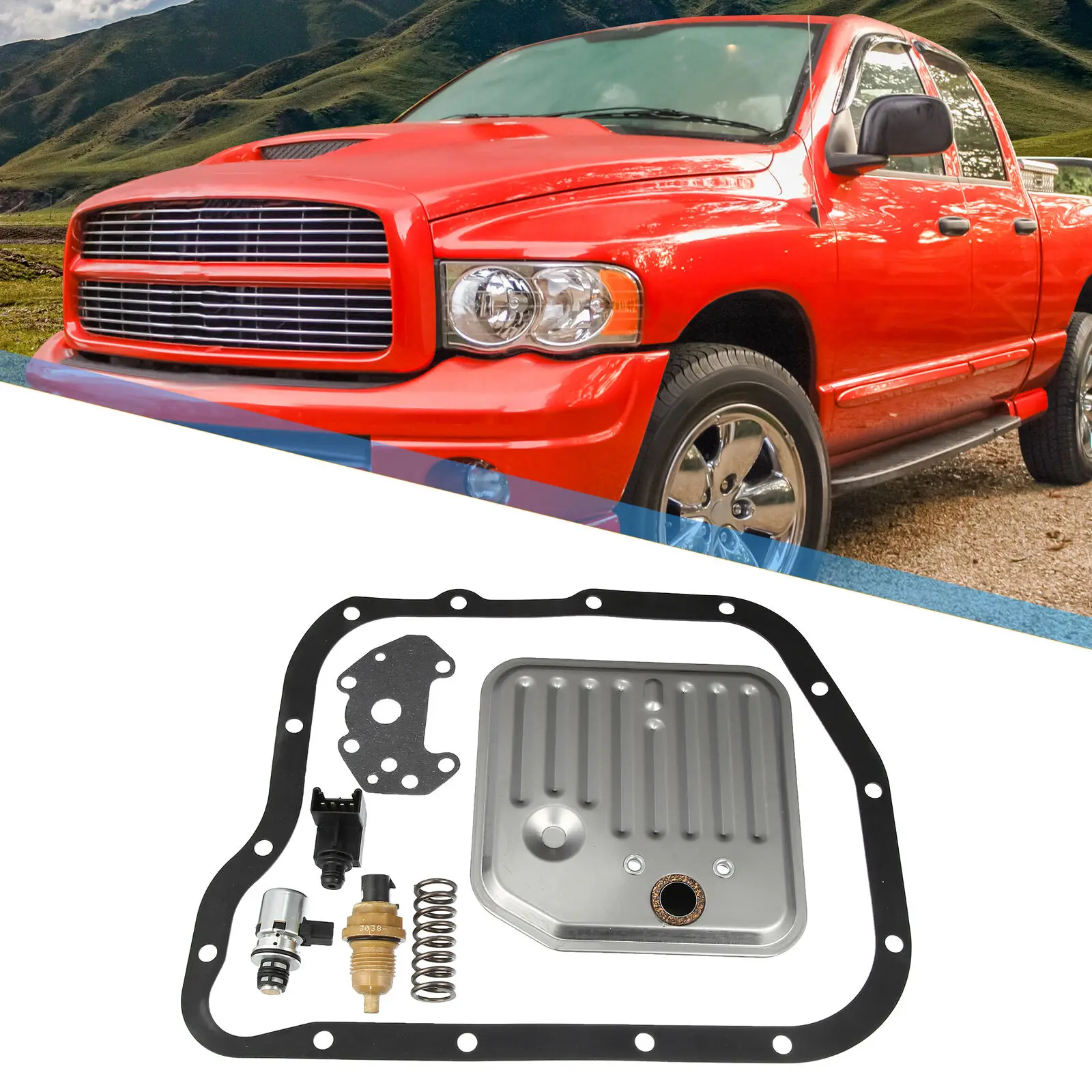 1 SET A518 A500 A618 47RE 42RE 46RE Transmission Filter Kit Solenoid &Sensor Fit For Dodge Dakota Ram 2000+ Jeep