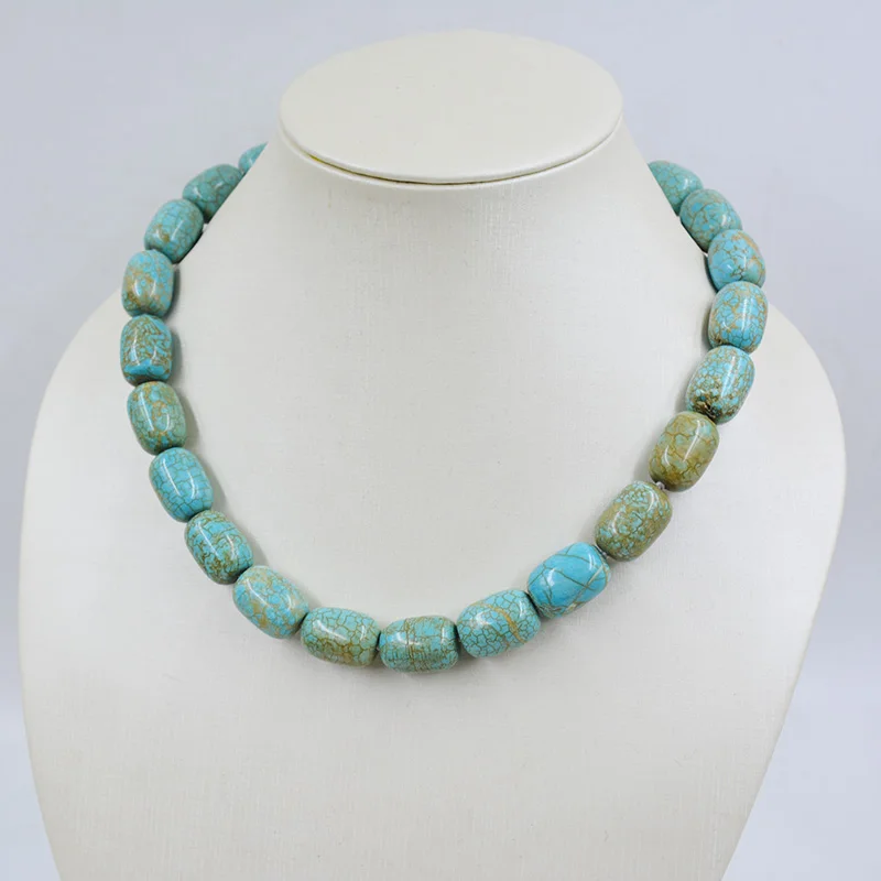 Promotion! 12X18MM Natural Turkey. Semi-precious stone necklace 18