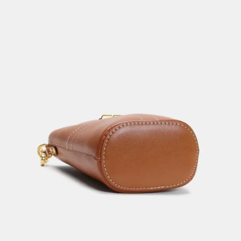 Genuine Leather Luxury Designer Handbag 2024 New Vegetable Tanned Cowhide Crossbody Bag Original Brands Trend Mobile Phone Bag