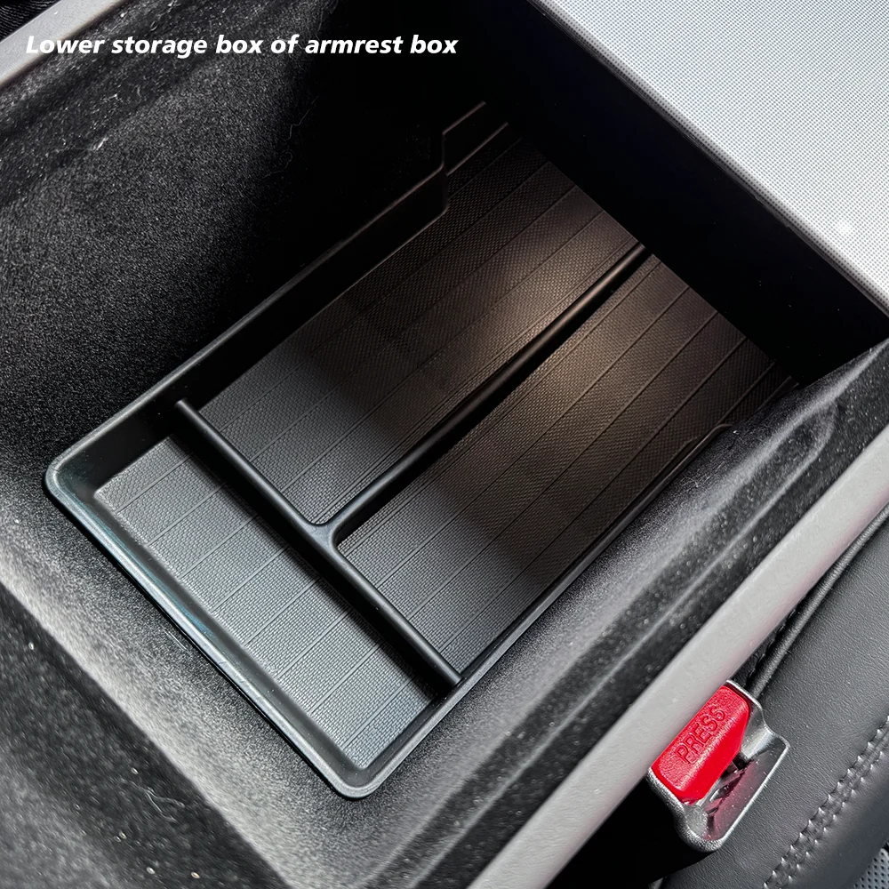 TESY Console & Armrest Storage Box For Tesla New Model YL Y Juniper Launch ABS Silicone Non-slip Mat Upper and Lower Watercup 썸네일 5