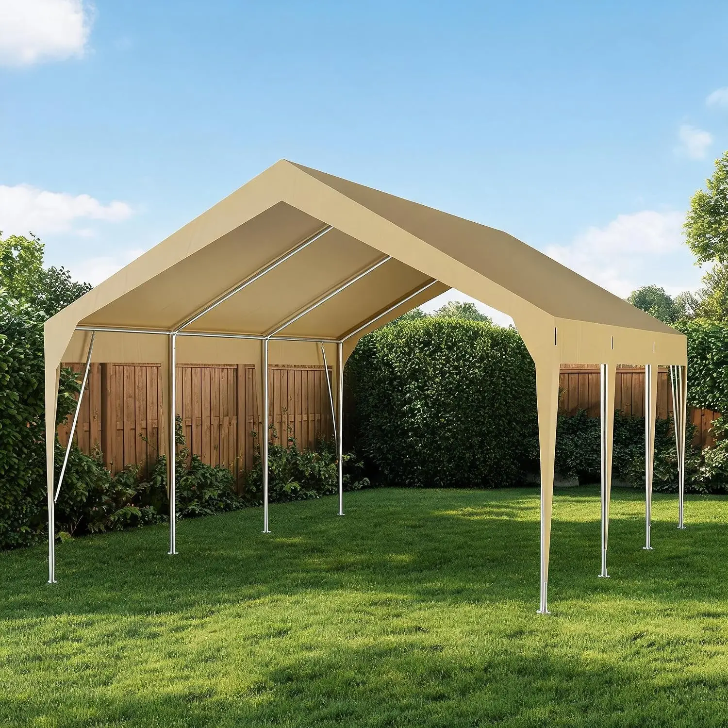Heavy-Duty Portable Carport Canopy Garage Waterproof UV Resistant Outdoor Vehicle Shelter 10x20ft, Customized