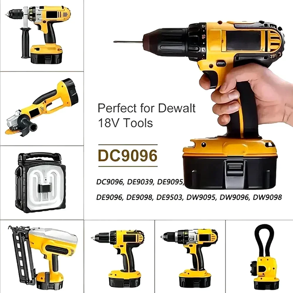 Náhradní baterie 18V 9,8Ah pro Dewalt DC9096 DE 9503 DW 9095 9096 9098 XRP aku vrtačky a šroubováky - náhled 5