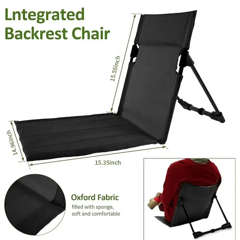 for Lightweight Foldable Low Back Outdoor Beach Chair Collapsible Stadium Seat Folding Camping Rest Backrest Chair