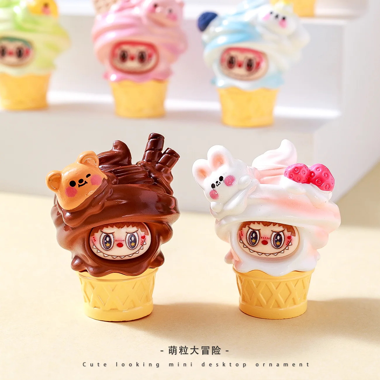 

Mini Rabbit Labubu Doll Model Toy Kawaii Creativity Tabletop Decoration Anime Figures Car Ornaments Toys Gifts