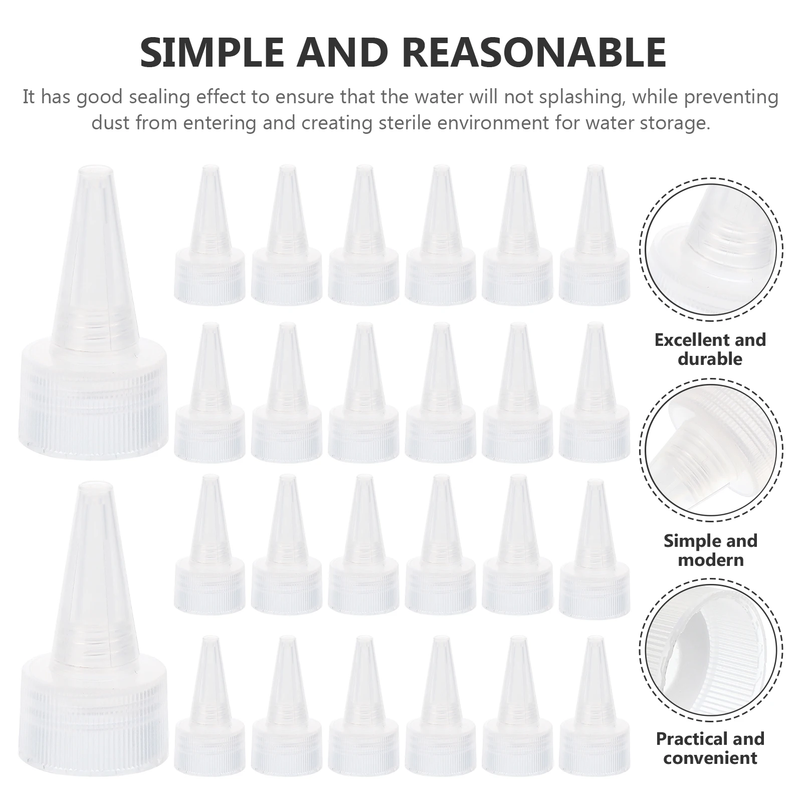 

50 Pcs Replacement Caps Sports Pull Bottle Sealing Dispenser Household Transparent Plastic