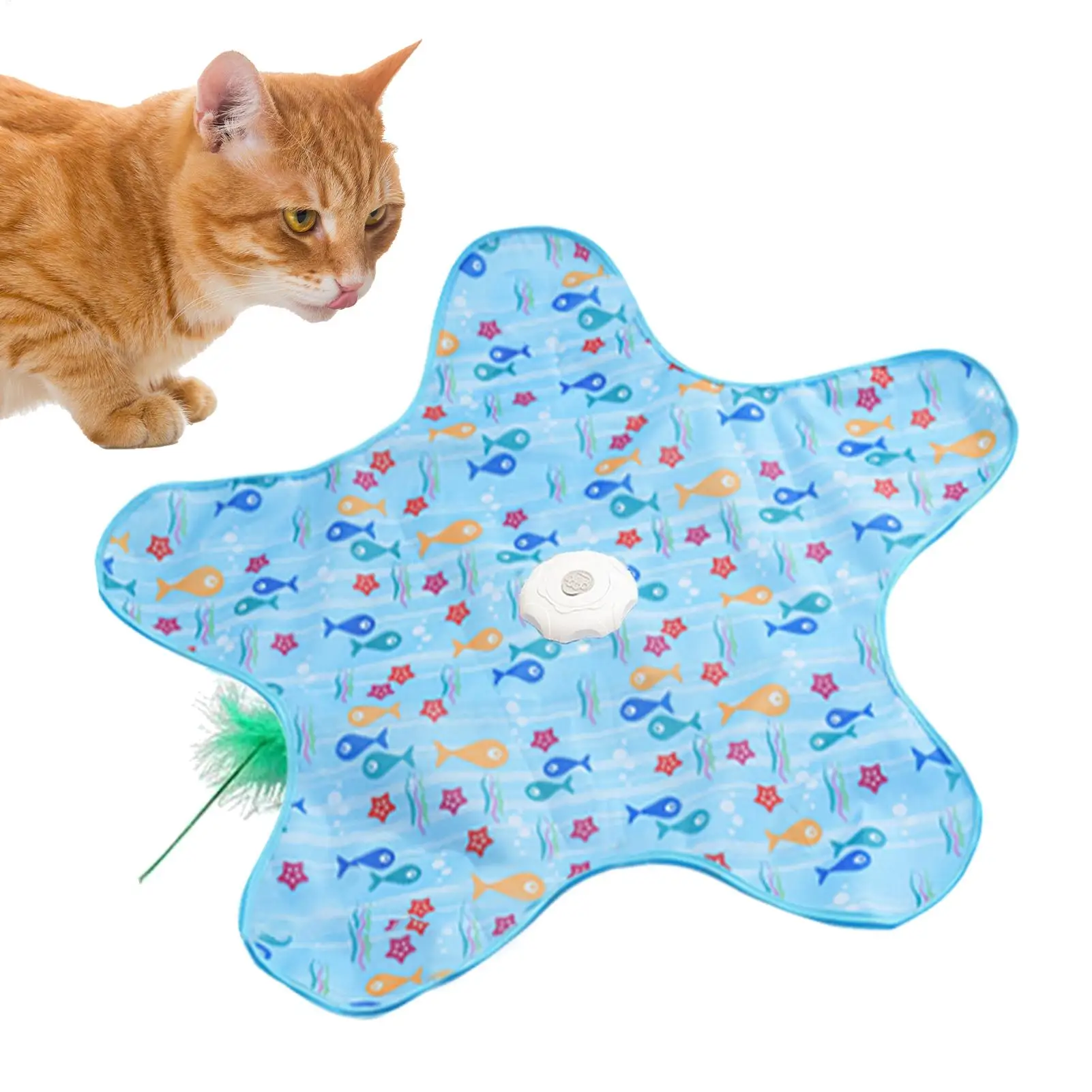 Katzenspielzeug, sternförmig, stimulierendes Katzenspielzeug, kaubeständig, drei Geschwindigkeitsstufen, für Zahnung, Jagd, geistige Stimulation, Training, Klettern
