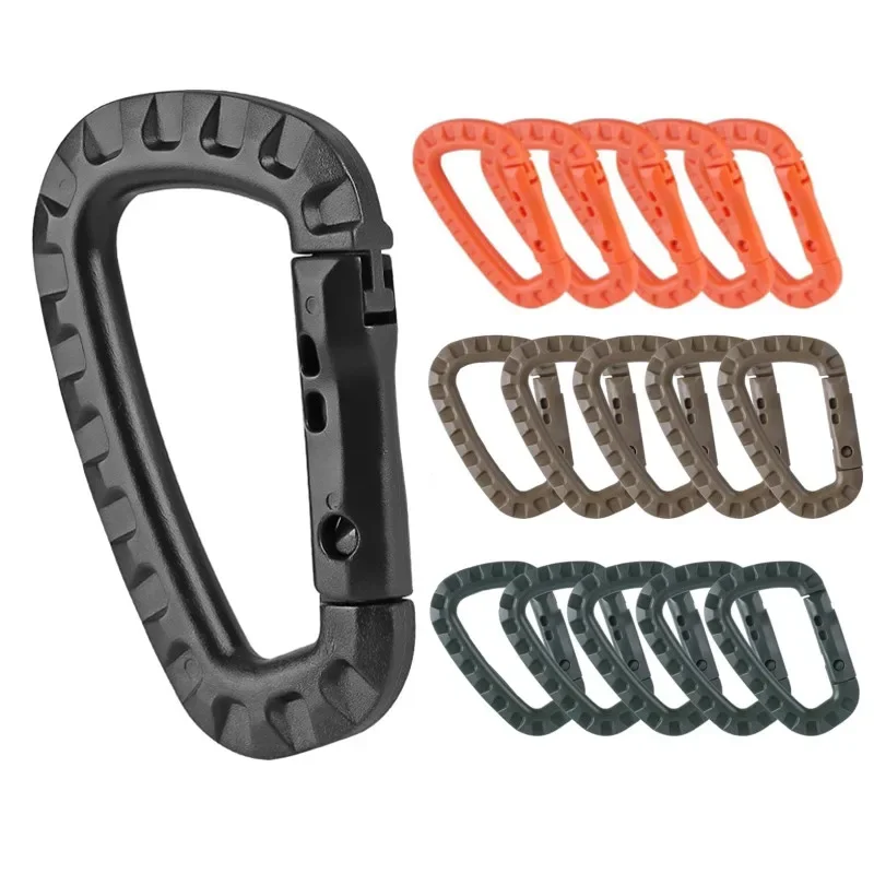 4PCS Tactical Carabiner Plastic Hard Polymer Carabiners D Shape Rings Buckle Clip for Backpack Hanging Camping Outdoor Travel