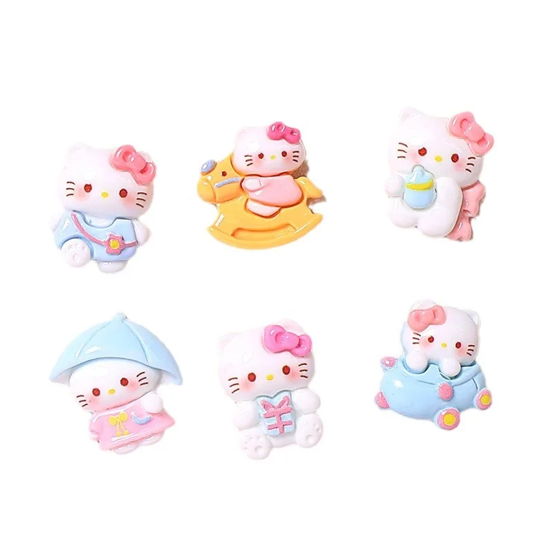 5pcs Play Hello Kitty resin flatback cabochons diy jewelry making materials handmade junk case charms
