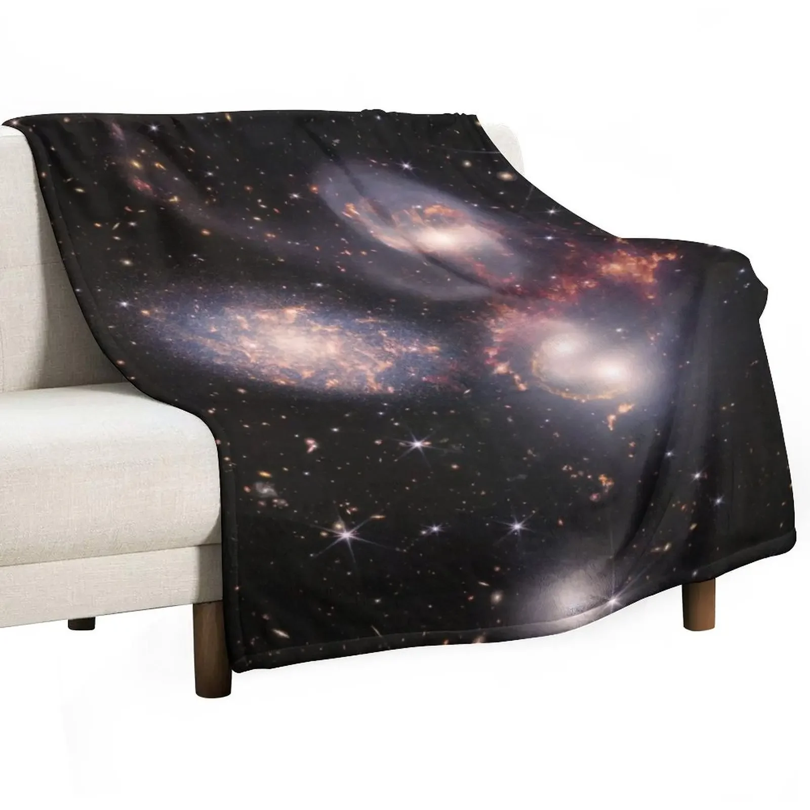 

James Webb Space Telescope Stephan's Quintet Astrophotography Throw Blanket Soft Decorative Sofa Giant Sofa Hairy Blankets