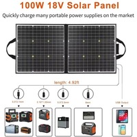 100W 18V Portable Solar Panel 5V USB Foldable Solar Cell Battery Charger Monocrystalline Outdoor Power Supply RV Solar System