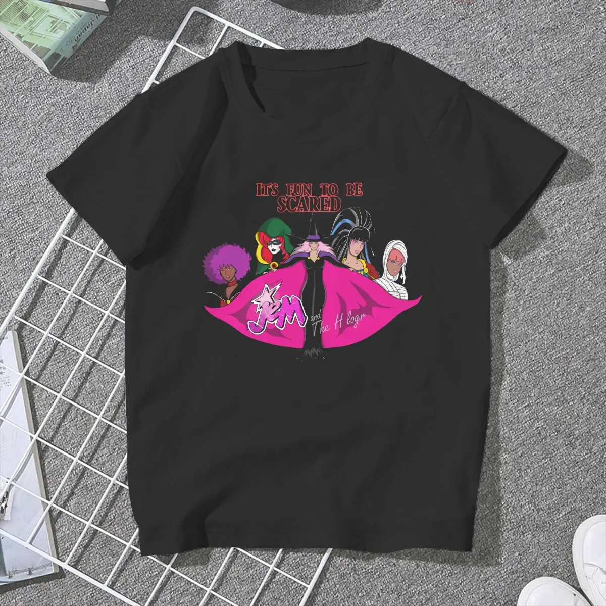 Fun to Be Scared by BraePrint Kawaii Girls Women T-Shirt Jem And The Holograms TV Blusas Harajuku Casual Short Sleeve