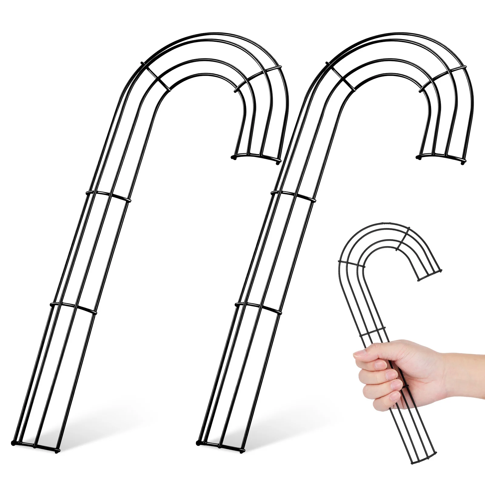 

2Pcs Candy Cane Wreath Frames Iron Metal DIY Floral Garland Frame Christmas Decor Supplies Candy Cane Wreath Frame
