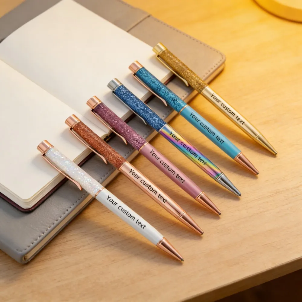 

Personalized Glitter Ballpoint Pen Custom Text Pen For Office Writing Birthday Surprise Teacher Appreciation Busines Client Gift