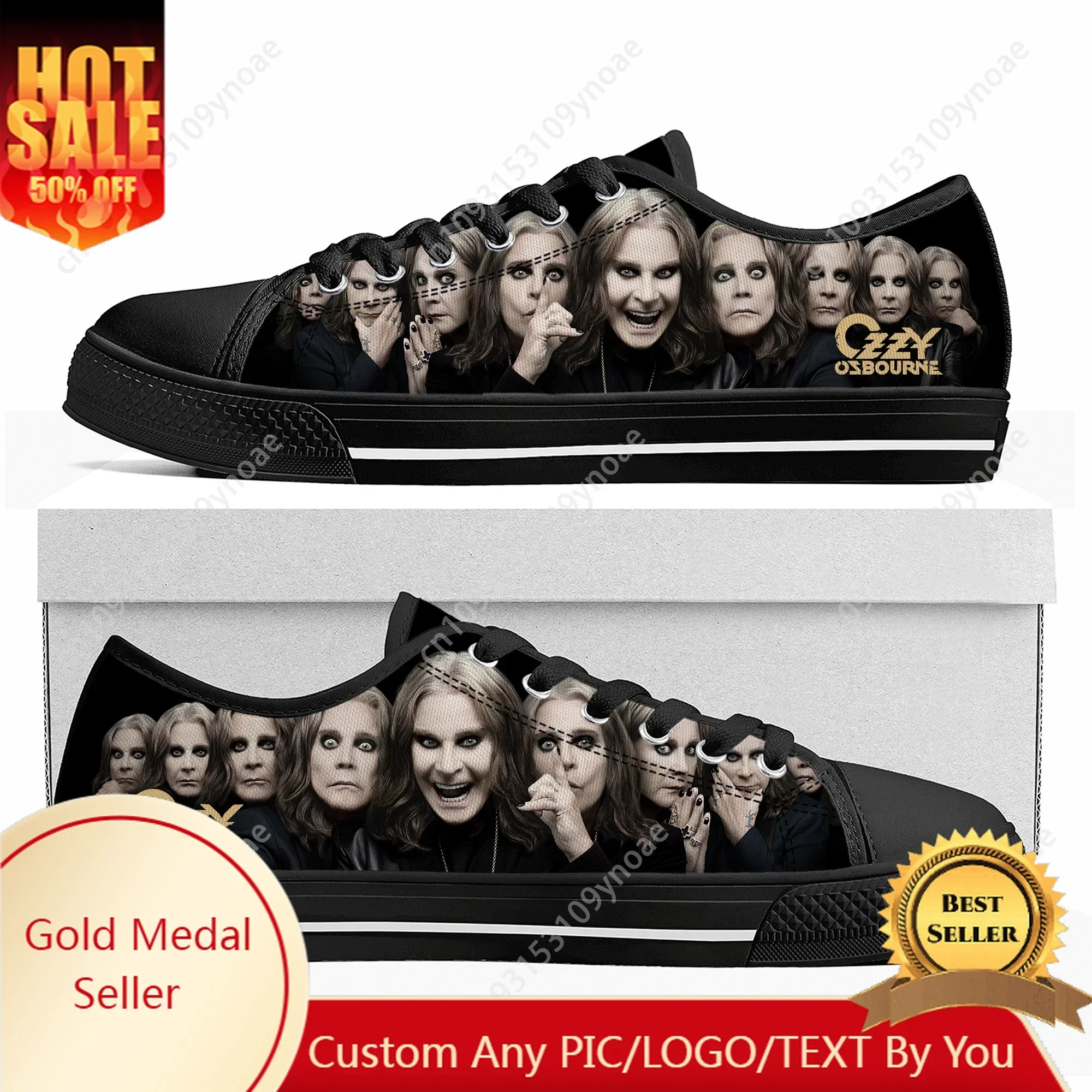 

Ozzy Rock Singer Osbourne Low Top High Quality Sneakers Mens Womens Teenager Canvas Sneaker Casual Couple Shoes Custom Shoes