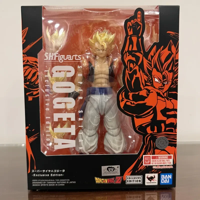 Bandai Nycc Exclusive Dragon Ball S.H.Figuarts Gogeta Super Saiyan Yellow Hair Anime Action Figure Collectible Toy In Stock