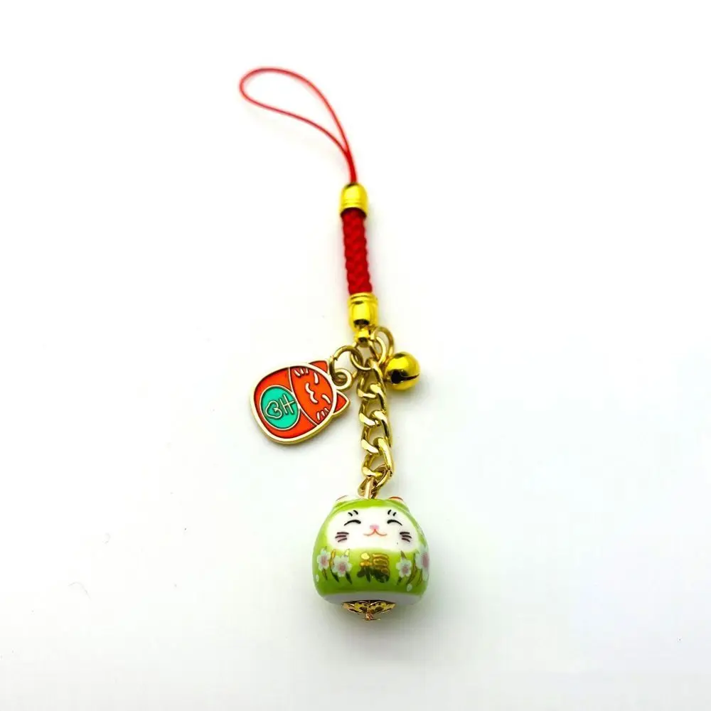 Japanese Sakura Cat Phone Lanyards Car Key Accessories Charm Cute Key Chain Korean Style Key Ring Bag Accessory Bag Pendant
