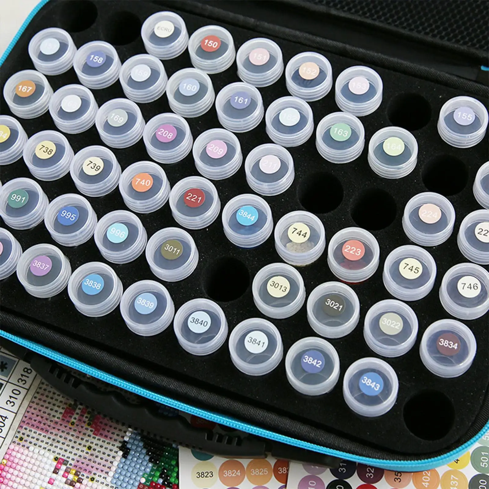 

DMC Self-Adhesive Labels 26 Letters 0-100 Round Diamond Painting Accessories Tools Multi-Colors for Diamond Painting Storage Box