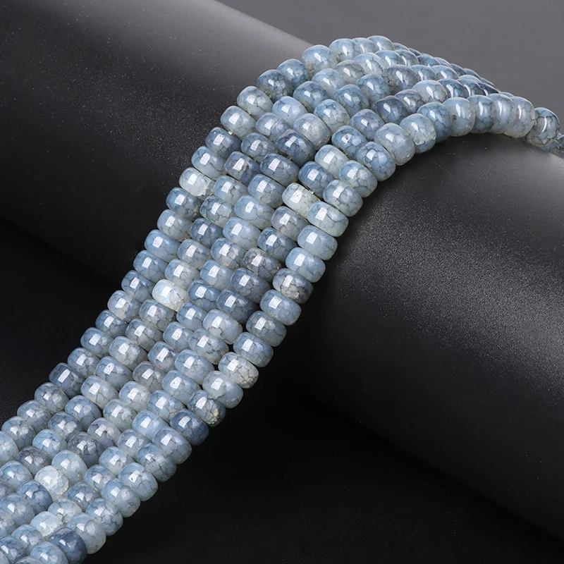 Natural Rondelle Shape Stone Bead Agate Quartz Loose Spacer Beads Fit Jewelry Making Bracelet Necklace Earrings Accessories 15\