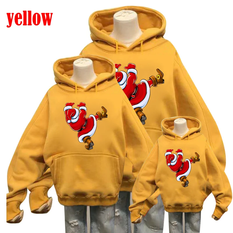 Santa Claus Climbing the Wall Print Hoodies, Sport Hooded Sweater, Funny Shirts, Family Matching, Red, Fashion, Autumn, Winter