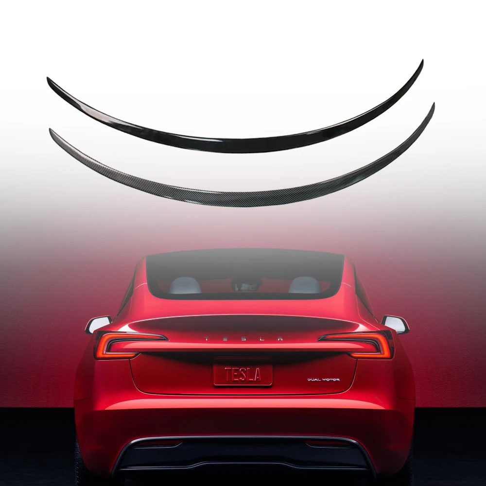 

Rear Trunk Spoiler For Tesla New Model 3 Highland 2024 Tail Wing Bright Matte Carbon Pattern Black Accessories