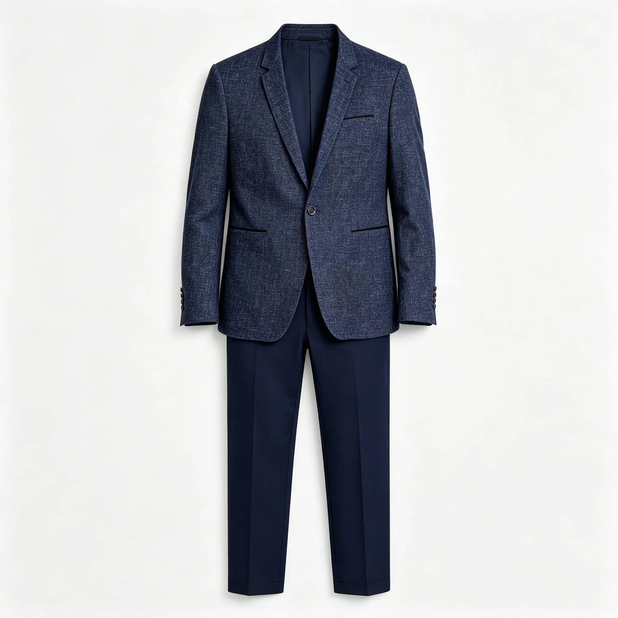 Men Dark Navy Tweed Blazer And - огляд і ціна Slim Fit Suit Set