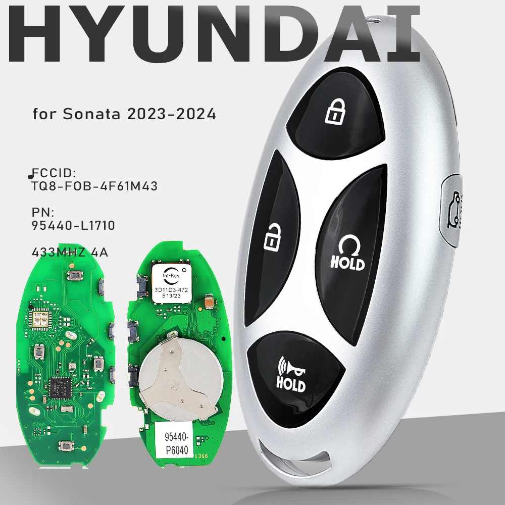 

KEYECU 95440-L1710,FCCID:TQ8-FOB-4F6 433M 4A Smart Remote Key Fob for Hyundaiy Sonata 2023 2024