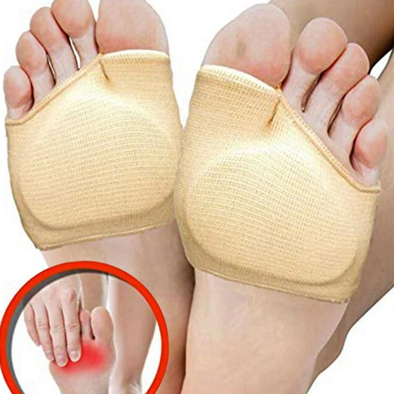 Silicone Metatarsal Sleeve Pads Half Toe Bunion Sole Forefoot Gel Pad Cushion Half Sock Supports Prevent Calluses Blisters Sock