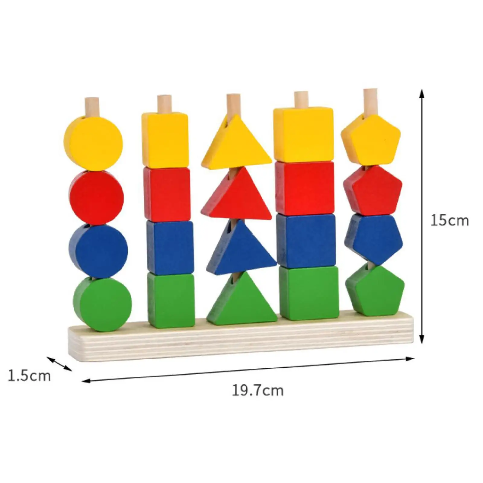 Montessori ชุดของเล่นลูกปัดไม้ Sequencing ของเล่นเรียงลําดับของเล่นที่น่าสนใจการจับคู่รูปร่าง Stacker สําหรับวันเกิดโรงเรียนอนุบาล