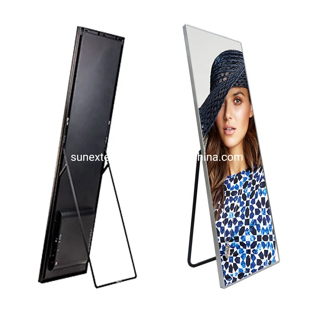 Indoor P2.5 Floor Standing Wheels Move Smart Digital Video Advertising Screen Display LED Poster Panel Ecran Publicitaire