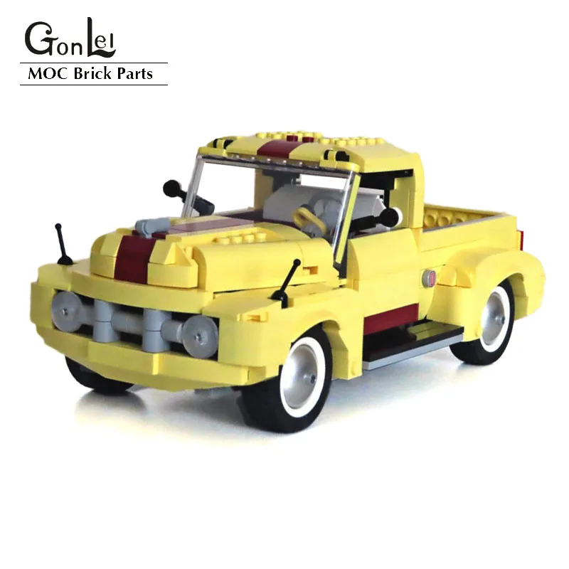 

2024 NEW 848Pcs Parts MOC Classic Pickup Truck Cars Bricks Assemble Model Compatible with 10271 Fiat 500 Building Blocks Toys