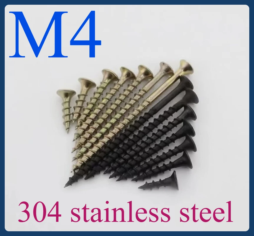 

Black Zinc Color Zinc M4 Self-tapping Screw Cross Countersunk Head Carbon Steel Self-tapping Tip Drywall Screw Phillips Screw