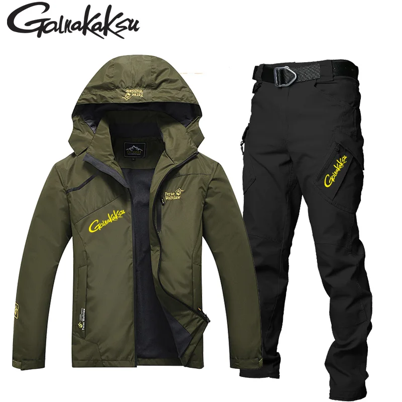 

Мужская водонепроницаемая ветрозащитная рыболовная куртка, уличные спортивные куртки, костюм из двух предметов, брюки для рыбалки, одежда, походная куртка, брюки