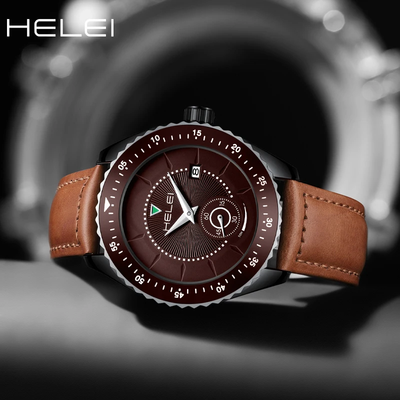 HELEI 클래식 패션 트렌드 남성용 스포츠 시계, 실리콘 방수 패션 캘린더 디스플레이, 석영 손목시계, 남성용 선물
