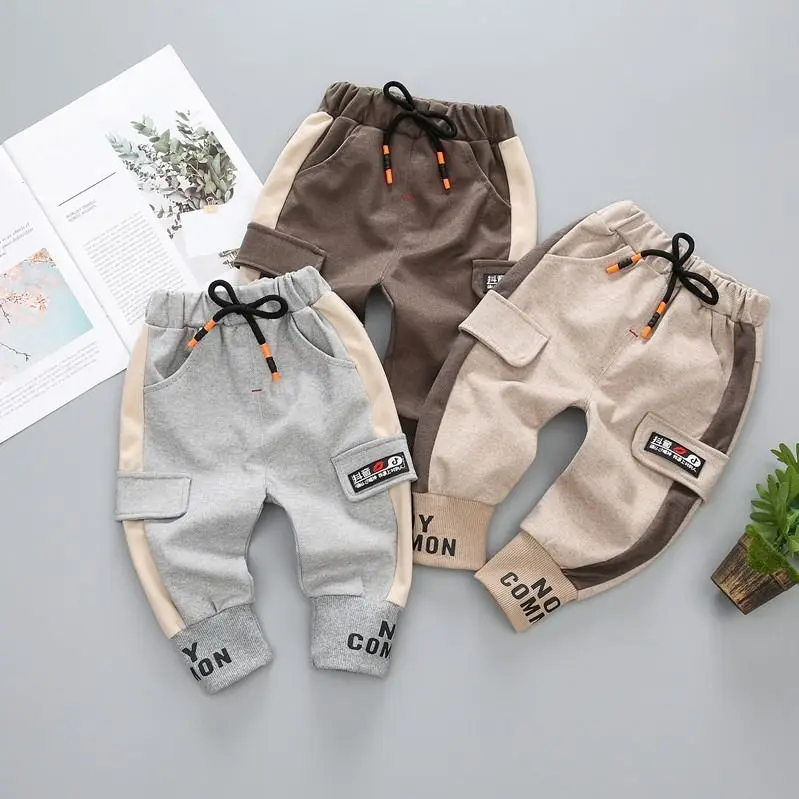 1-8T Kid spring autumn Trousers for Boy Casual Pants Cotton Soft Solid Color Loose Bloomer Comfortable Length Girl Trousers