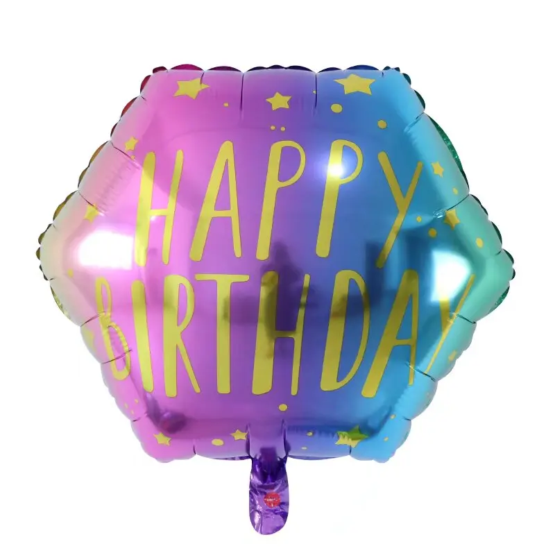 22 Inch Birthday Balloon Hexagonal Aluminum Film Balloon Birthday Party Celebration Decorative Balloon Children's Toy