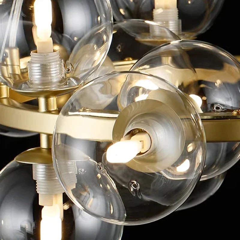 Modern Glass Bubble Pendant Lamp Round Chandelier Light Fixture for living room dining room Bedroom Kitchen