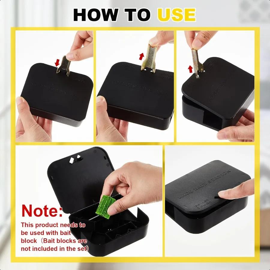 12 Pcs Mouse Bait Stations Mouse Stations with Keys Traps Keeps and Pets Indoor and Outdoor Only for Small Mice Bait Not Includ