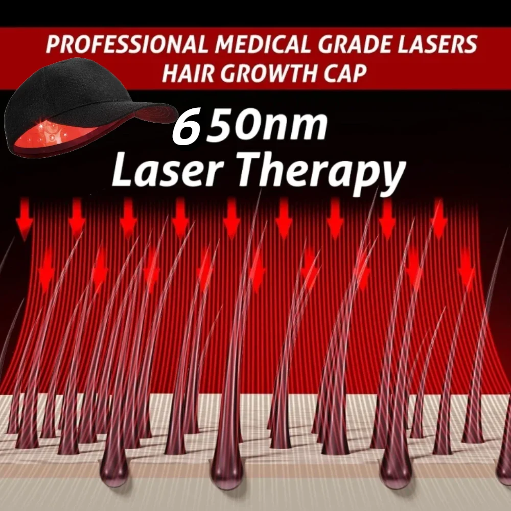 laser cap lllt Therapy Cap 650nm 880nm 1300mw Red Light Hair Growth Helmet for Fast Hair Regrowth Treatment Product