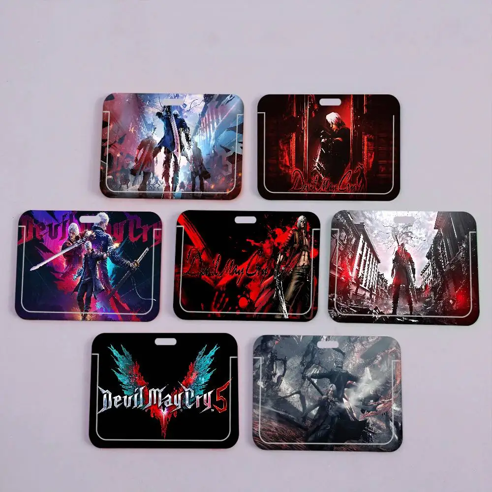 Porta Tarjetas de Identificación con Diseño del Videojuego Clásico D-Devil M-May C-Cry, Porta Tarjetas para Estudiantes, Porta Tarjetas con Cordón para el Cuello
