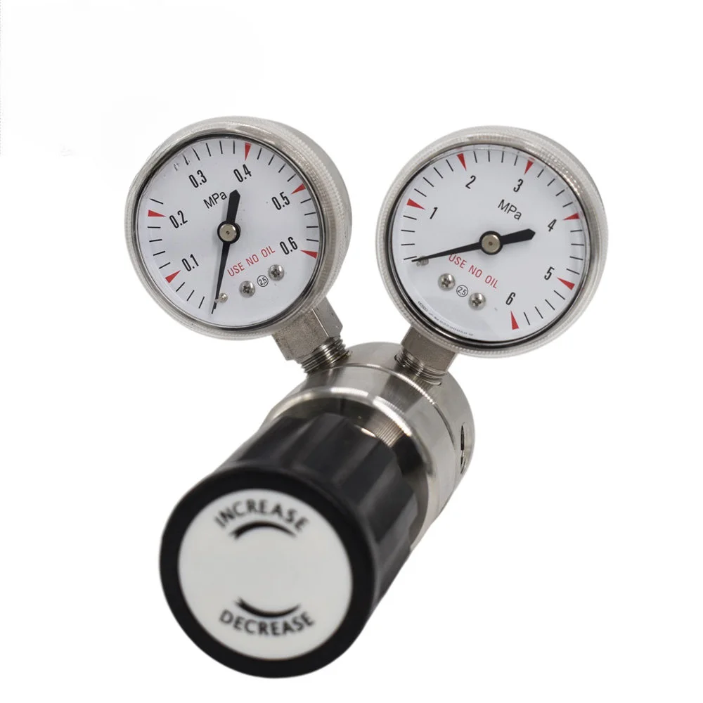 low pressure gas regulatorstainless steel helium He pressure reducing valve with gauge air pressure regulators