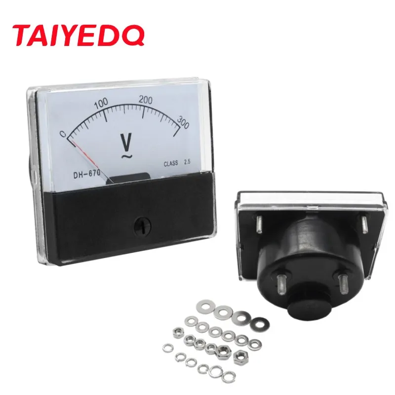 

1PCS DH670 AC 0-300V 500V Analog Volt Voltage Voltmeter Panel Meter 70*60mm