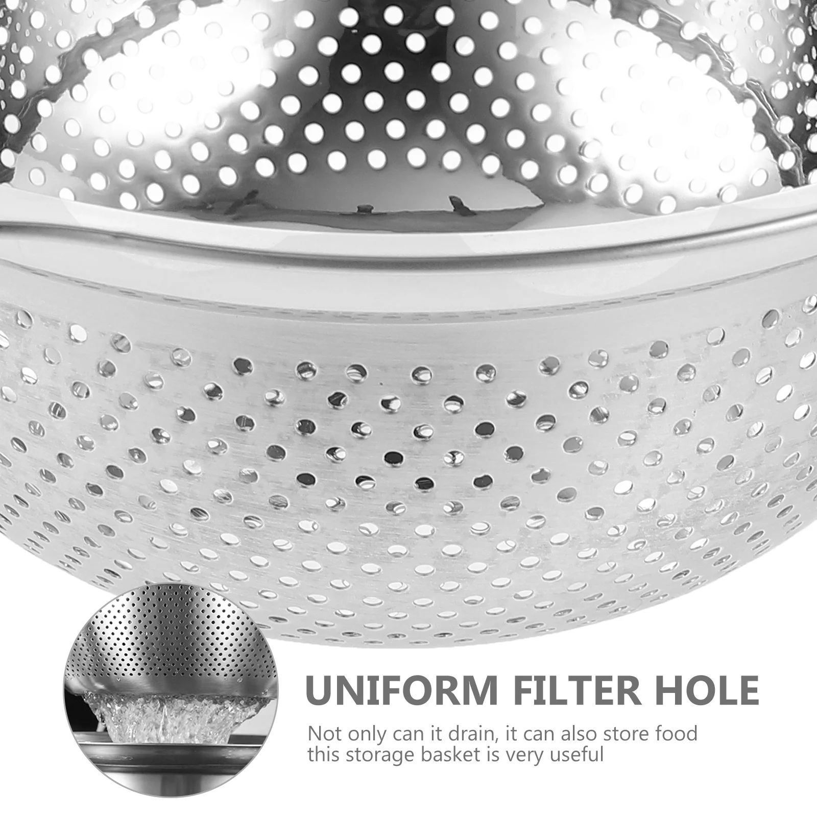 

1Set Stainless Steel Colander Mixing Bowl Drainer Basket Vegetable Fruit Washing Basin Safe Kitchen Accessory Multi-Function