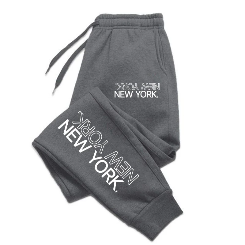 New York City Print Male Famale Tracksuit Pocket Gym Baggy Casual Pant Leggings Sport Trousers Drawstring Y2K Sweat Pants Couple