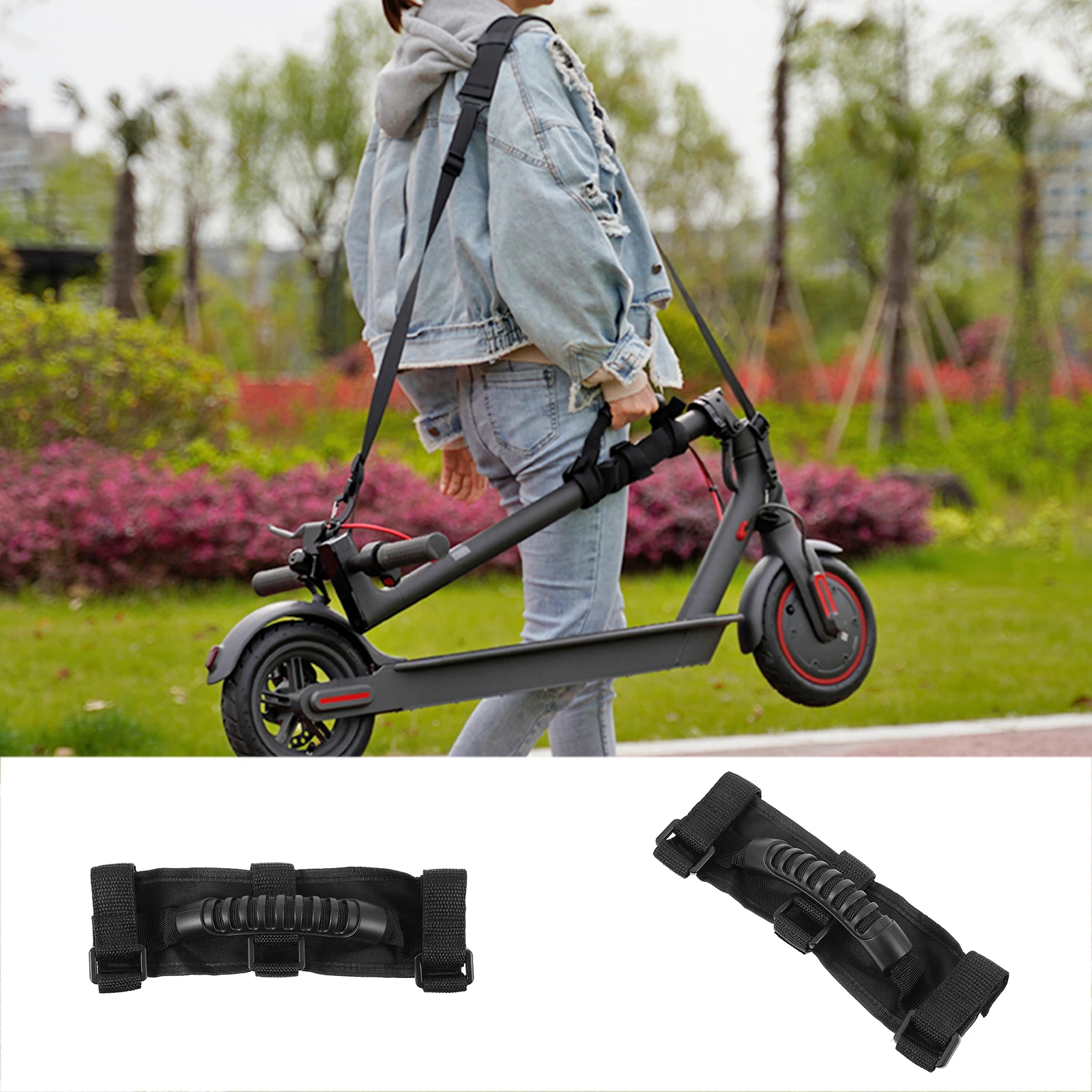 

Electric Scooter Carrying Handle Strap Portable Comfort Grip For Small Hands Durable Foldable Nylon Belt Scooter Accessory