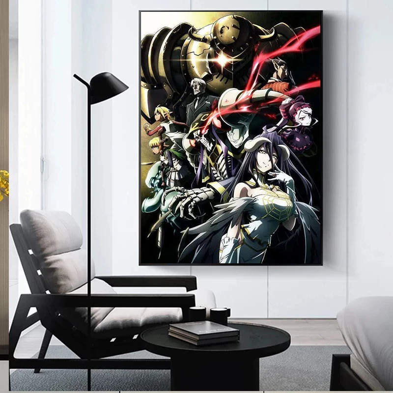 2022 Overlord Poster Aesthetics Anime Figure Overlord 4 Big Size Manga Canvas Painting Wall Art Decoration Room Decor Posters