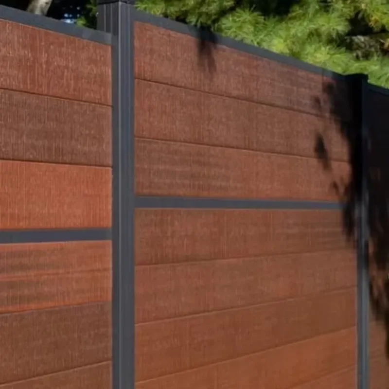 WPC Factory Wholesale WPC Composite Fence Panel Garden Privacy Fencing Gate Outdoor Fence