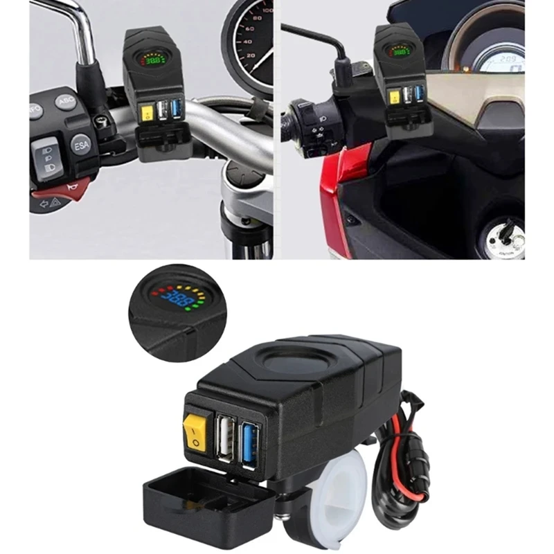 C1FB 20-80V E-Bike Handlebar USB Charger 24V 36V 48V 60V QC3.0 Quick Charger Adapter(Red Light)-AD23 view 6