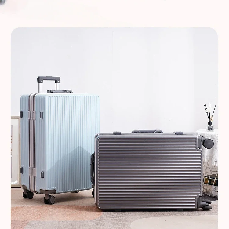 Aluminum Frame Rolling Luggage Travel Suitcase Fashion Large Capacity Trunk Carry-on Trolley Case Password Durable Luggage Box