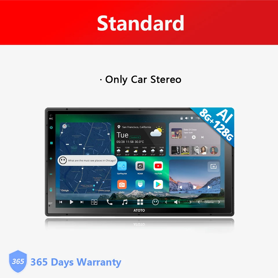 ダブル2DINアンドロイド13カーステレオ7インチ8G+128G GPS Bluetooth