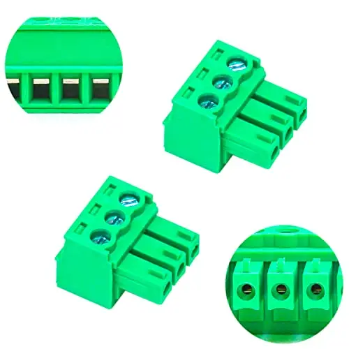 3.5mm 3 Pin Phoenix Connector Green PCB Screw Terminal Block Connector, Pluggable Wire Connection Screw Type 300V 10A 10Pcs